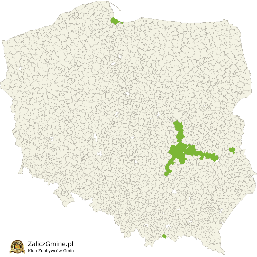 Mapa Zdobytych Gmin