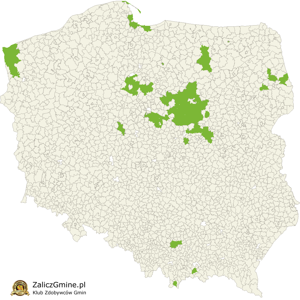 Mapa Zdobytych Gmin
