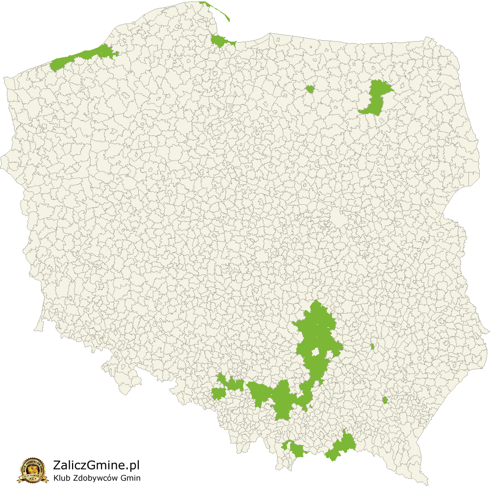 Mapa Zdobytych Gmin