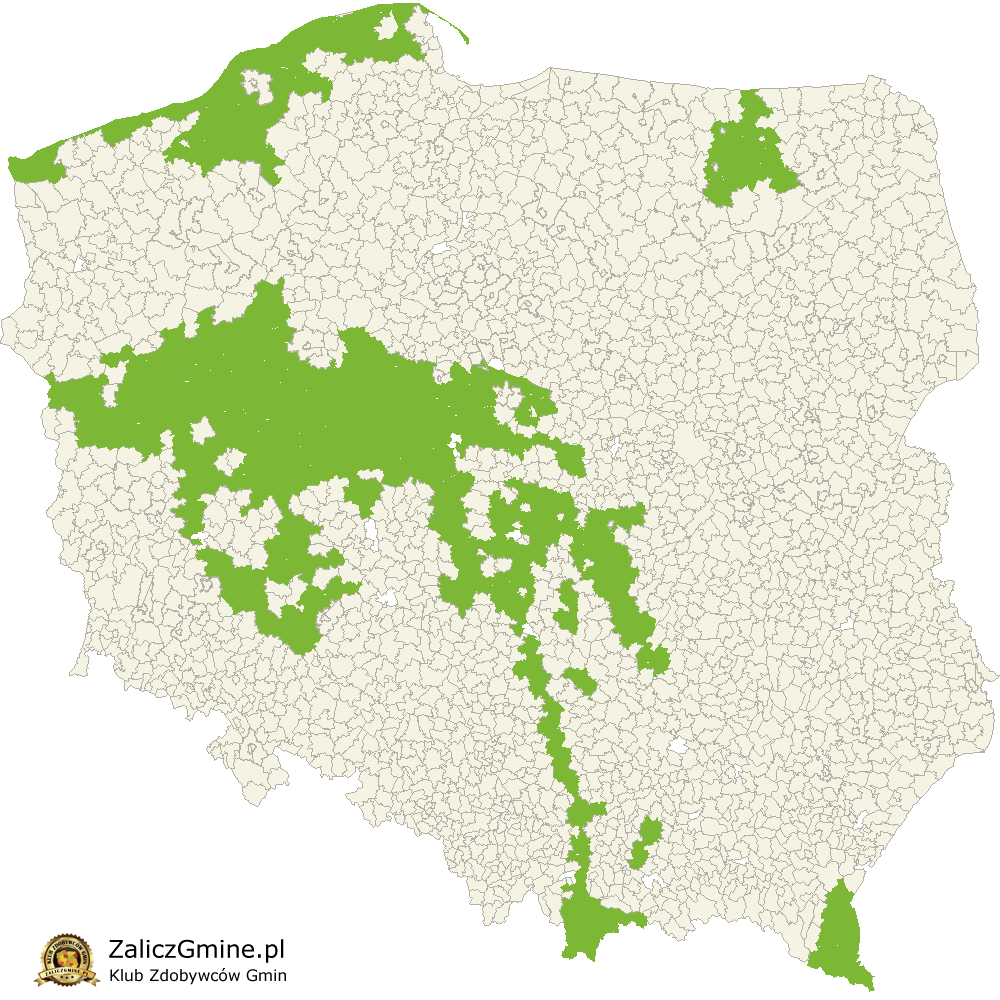 Mapa Zdobytych Gmin