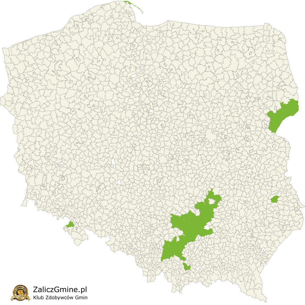 Mapa Zdobytych Gmin
