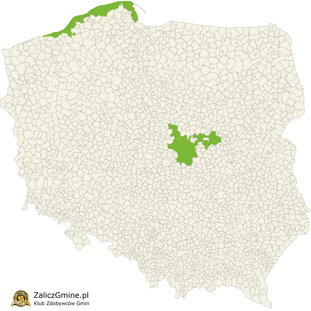 Mapa Zdobytych Gmin