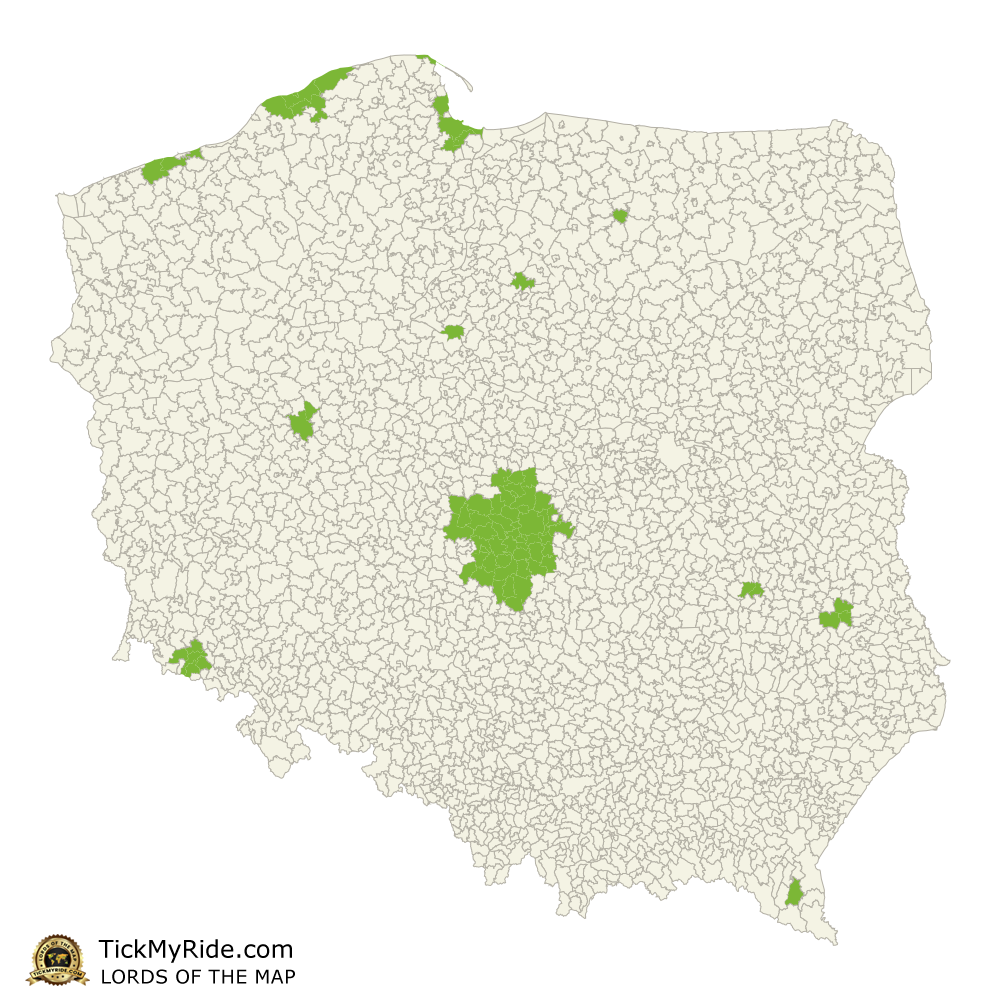Mapa Zdobytych Gmin