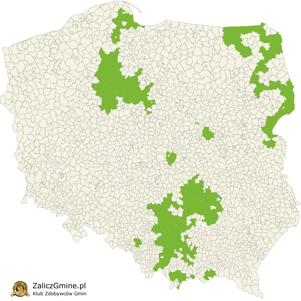 Mapa Zdobytych Gmin