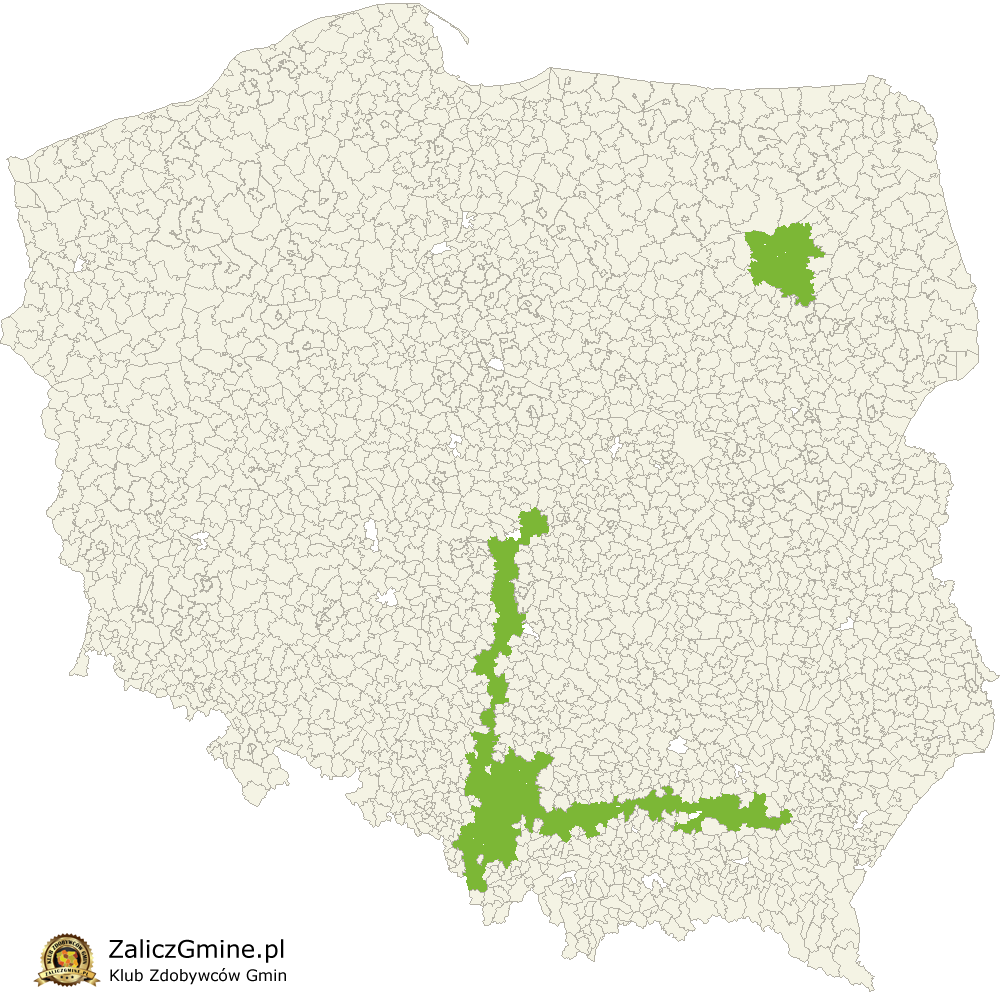 Mapa Zdobytych Gmin