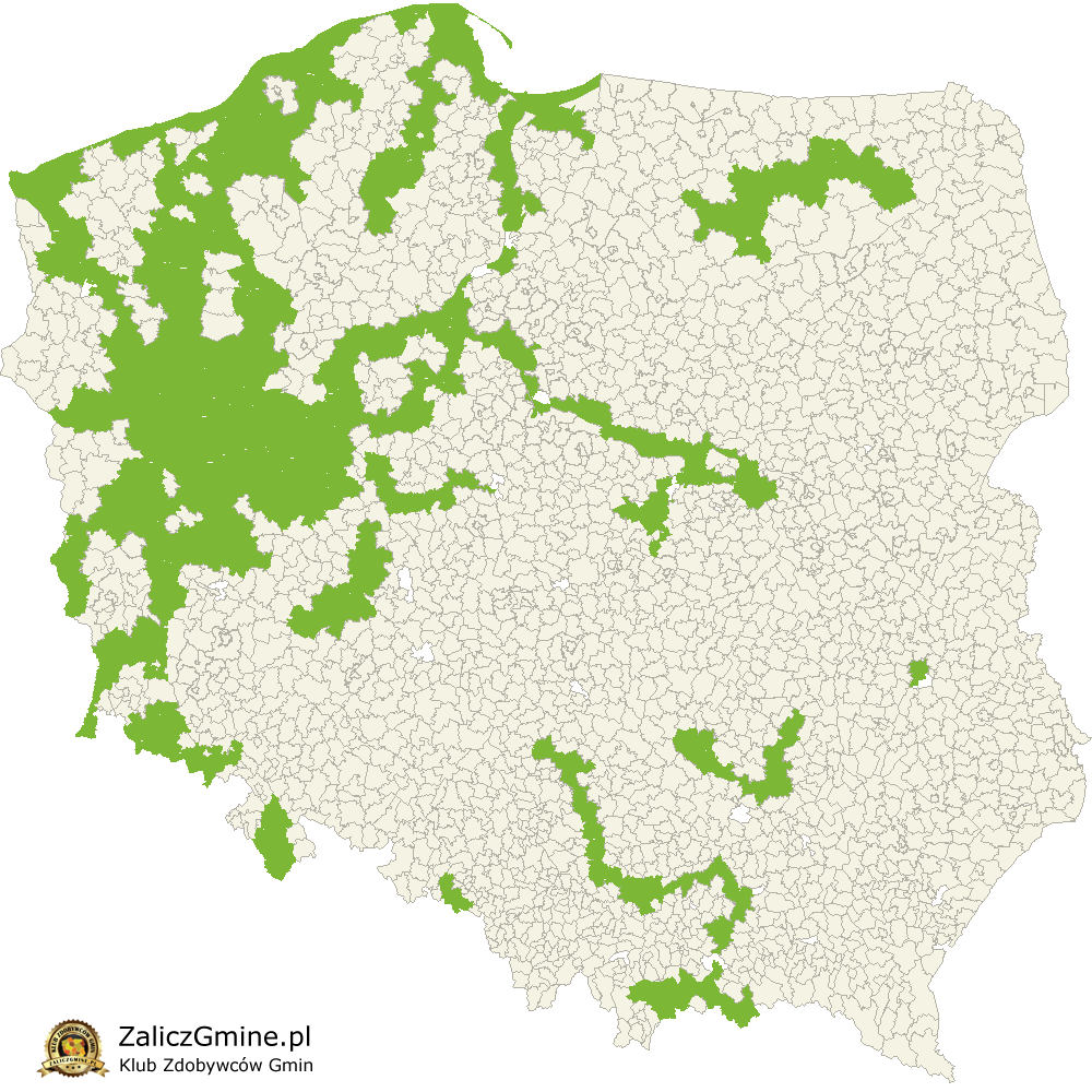Mapa Zdobytych Gmin