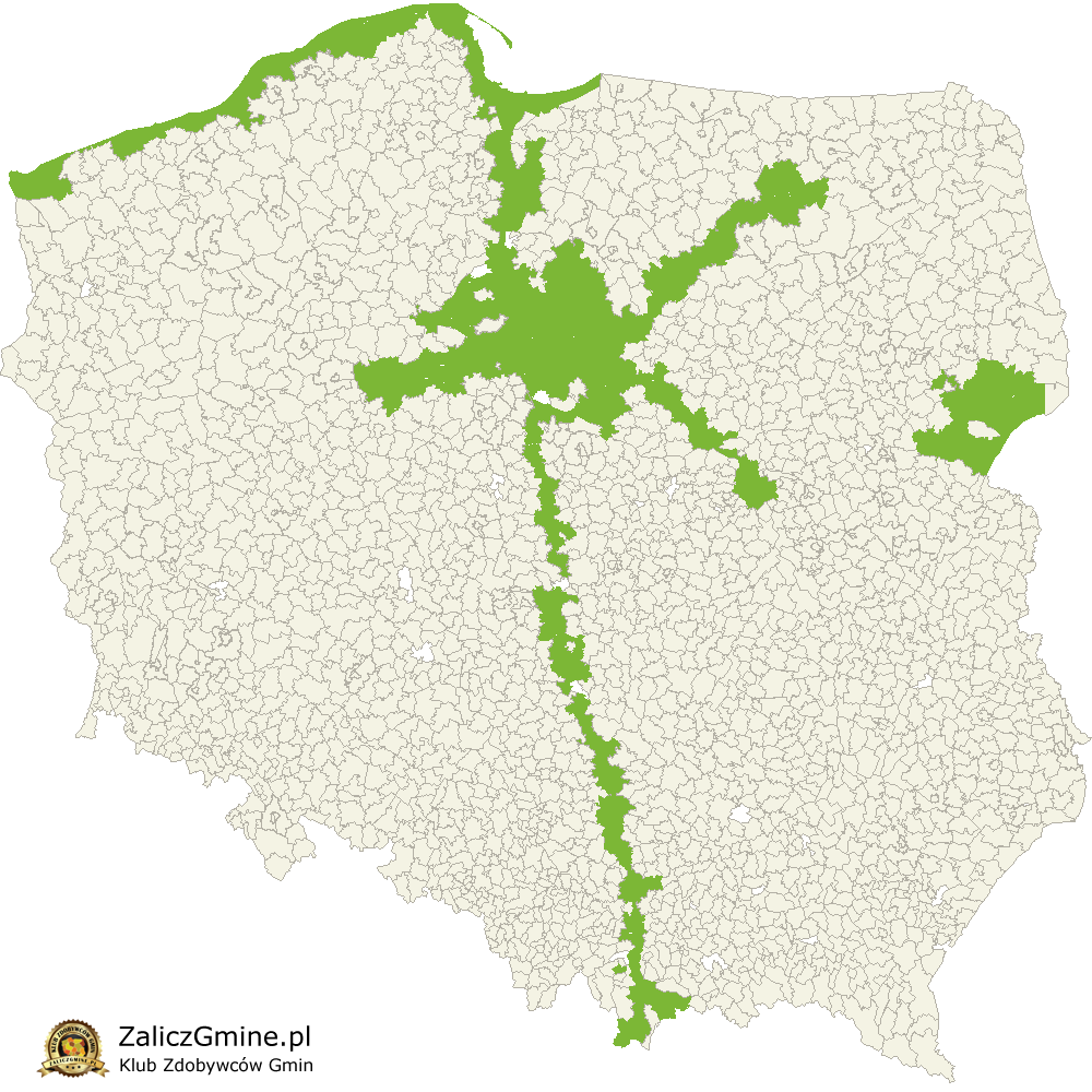 Mapa Zdobytych Gmin