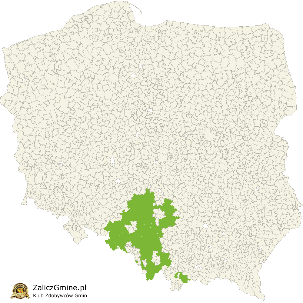 Mapa Zdobytych Gmin