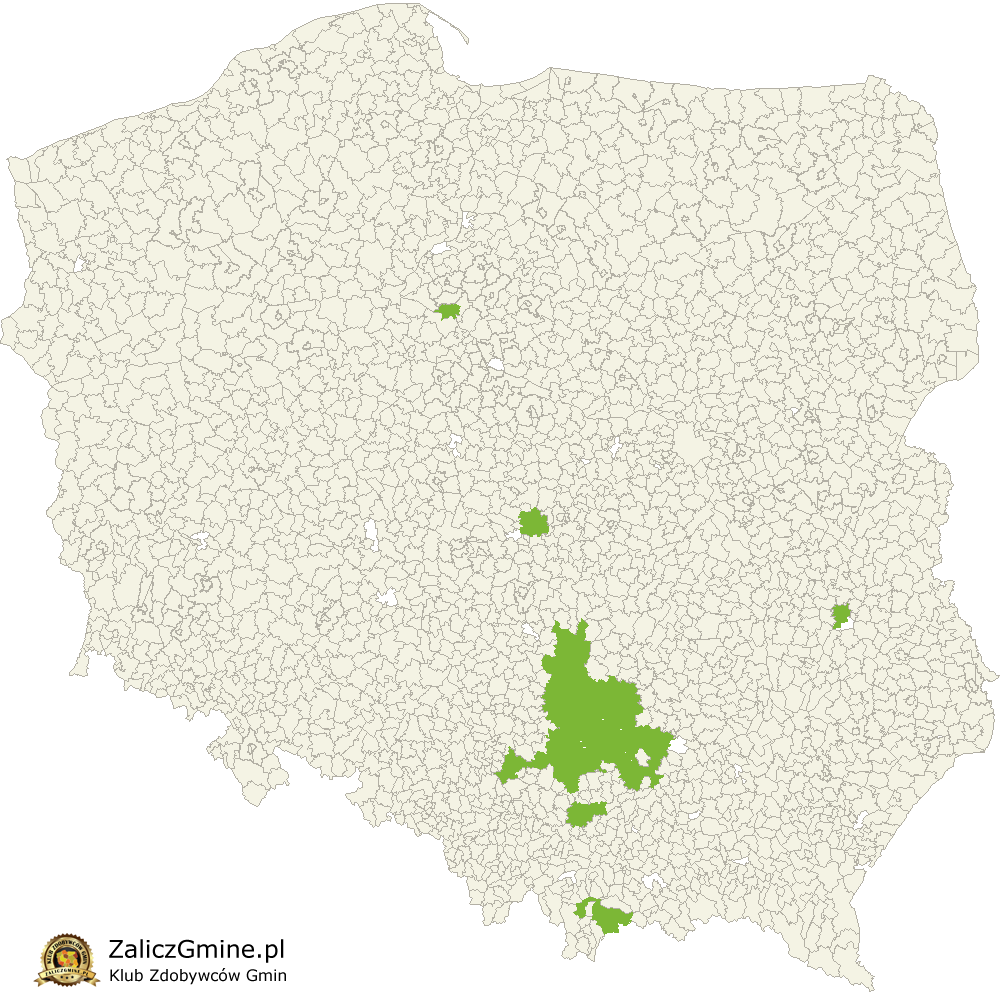 Mapa Zdobytych Gmin