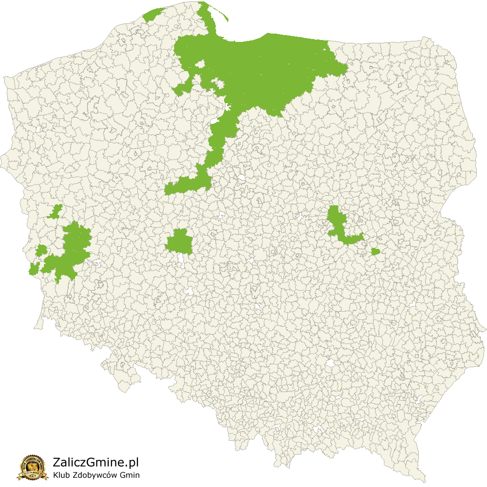 Mapa Zdobytych Gmin