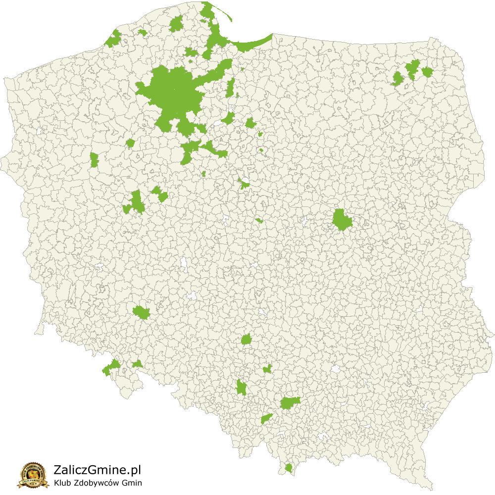 Mapa Zdobytych Gmin