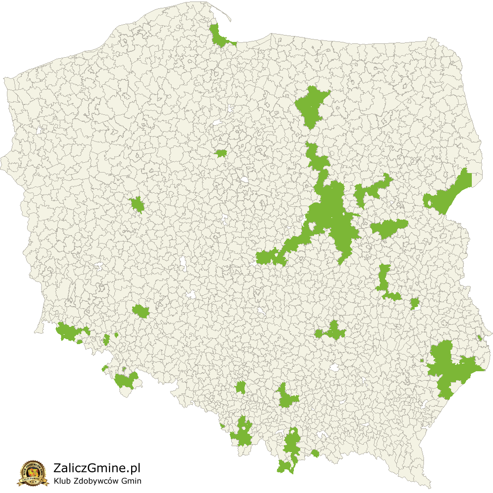 Mapa Zdobytych Gmin