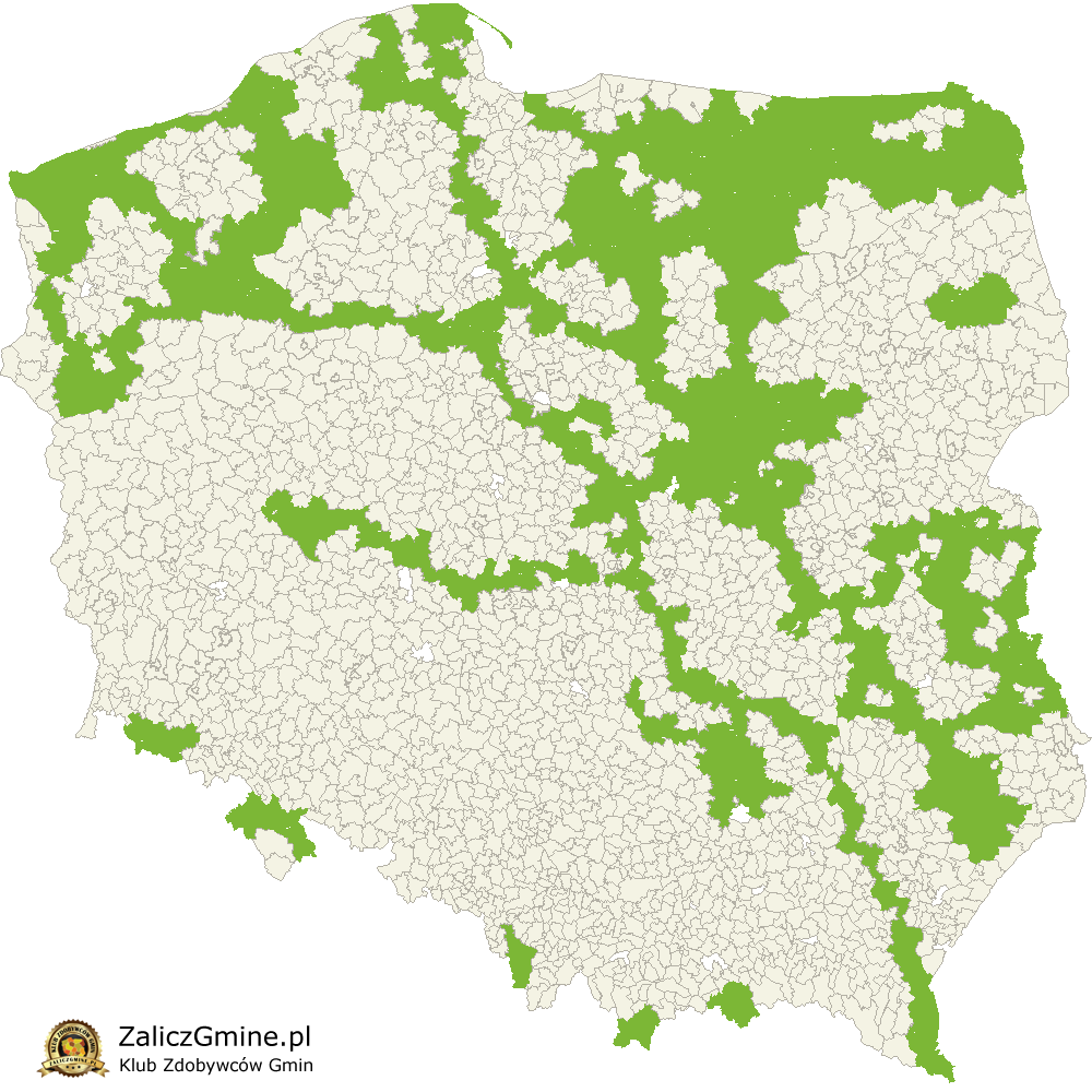 Mapa Zdobytych Gmin