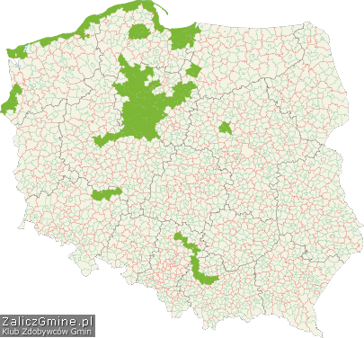Mapa Zdobytych Gmin