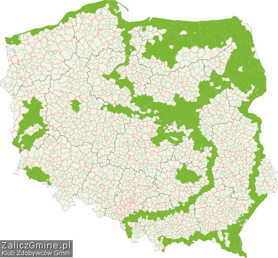 Mapa Zdobytych Gmin