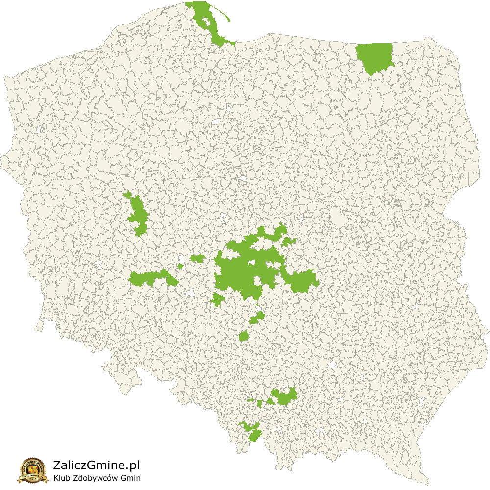 Mapa Zdobytych Gmin