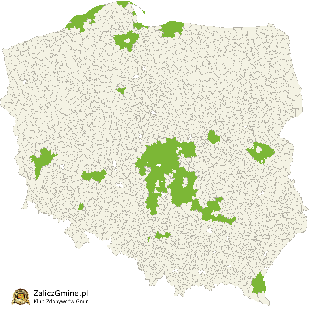 Mapa Zdobytych Gmin
