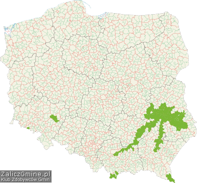 Mapa Zdobytych Gmin