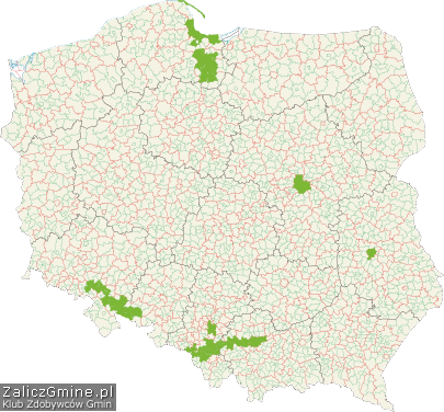 Mapa Zdobytych Gmin