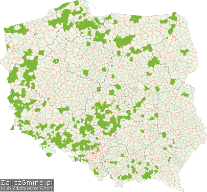 Mapa Zdobytych Gmin