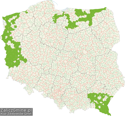 Mapa Zdobytych Gmin