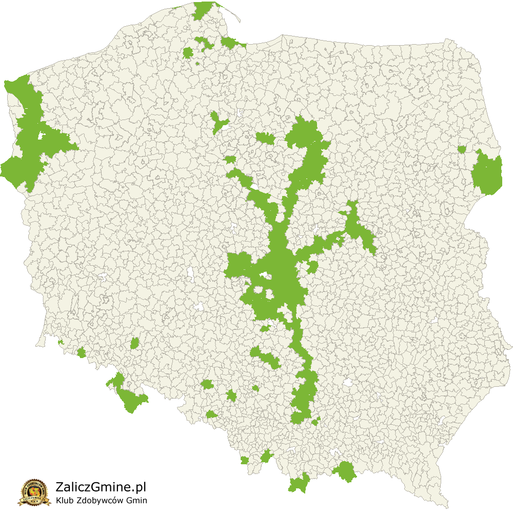 Mapa Zdobytych Gmin