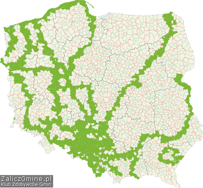 Mapa Zdobytych Gmin