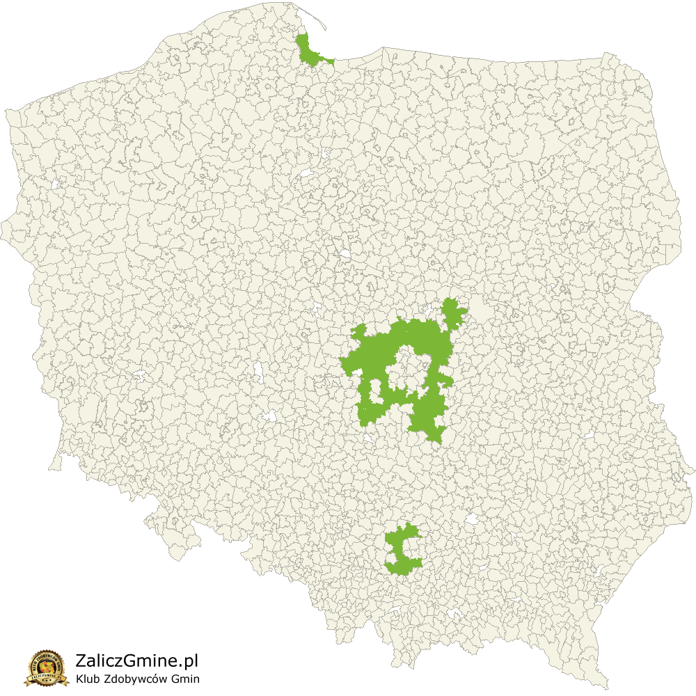 Mapa Zdobytych Gmin