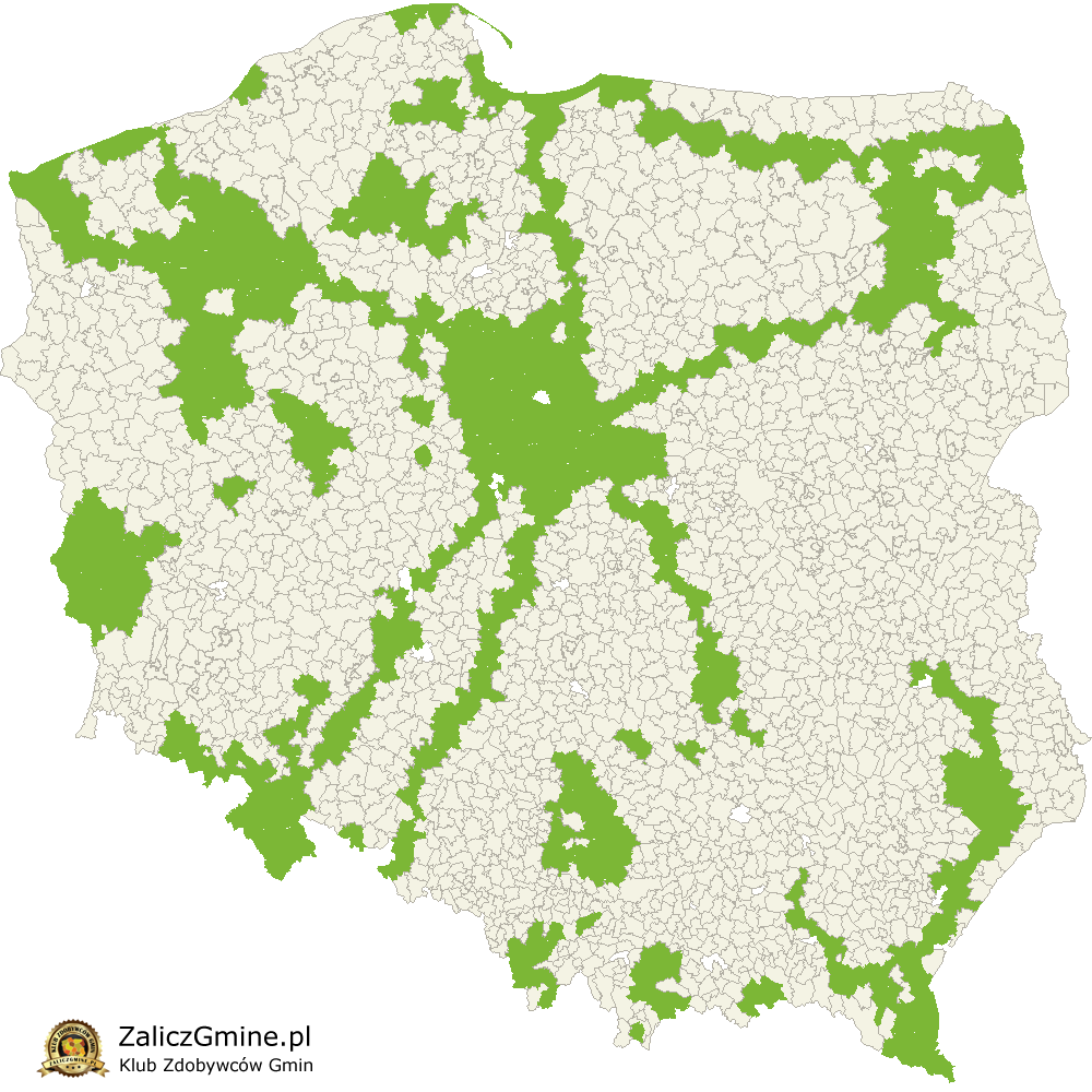 Mapa Zdobytych Gmin