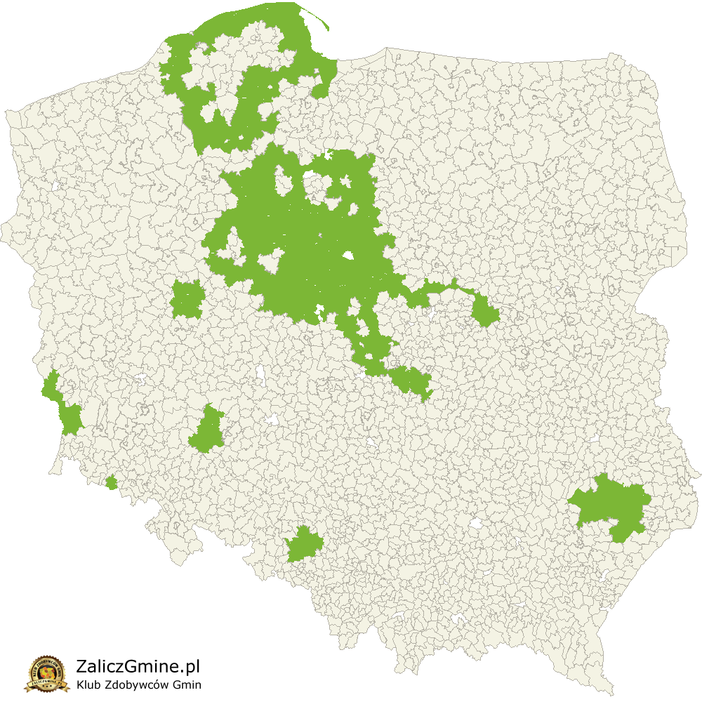 Mapa Zdobytych Gmin