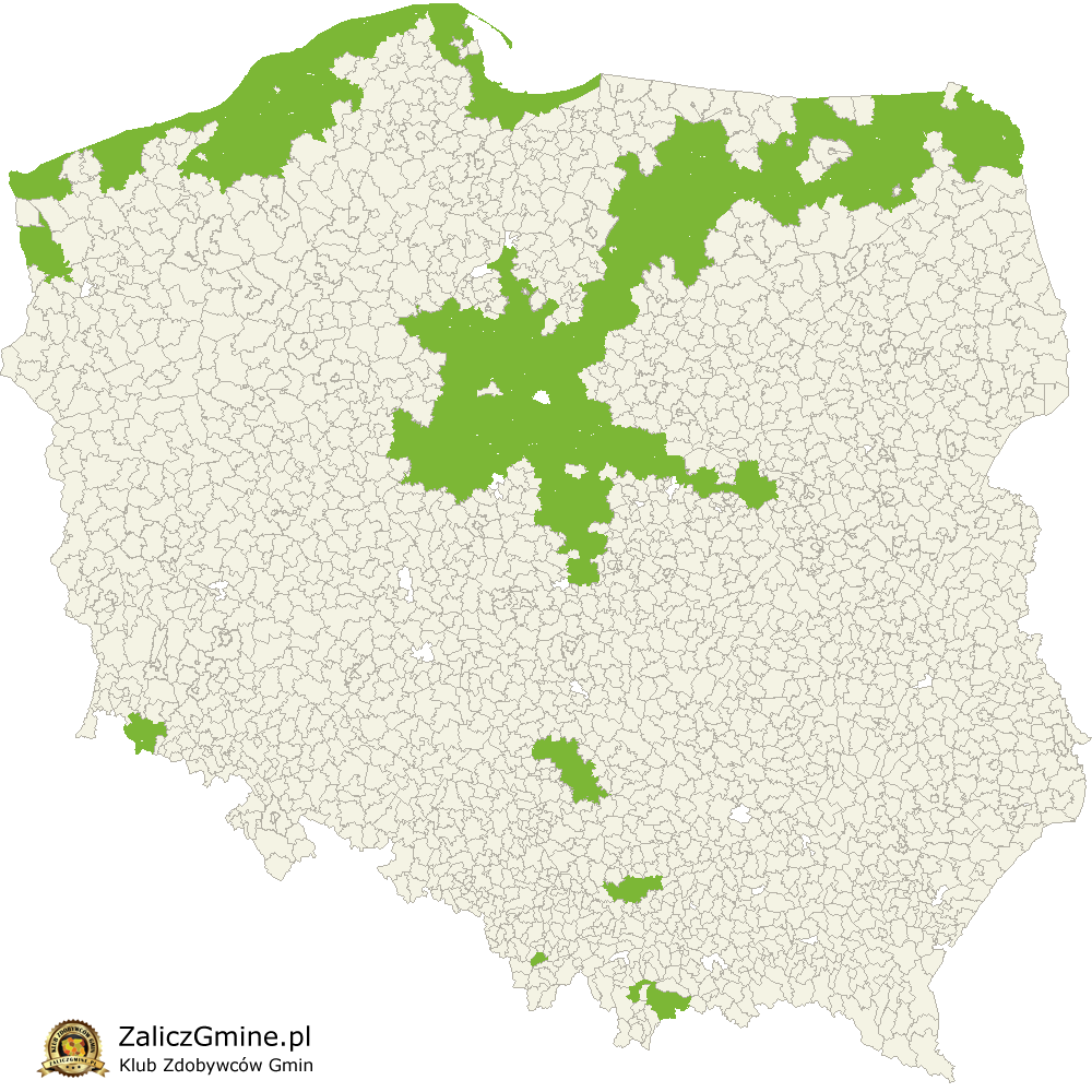 Mapa Zdobytych Gmin
