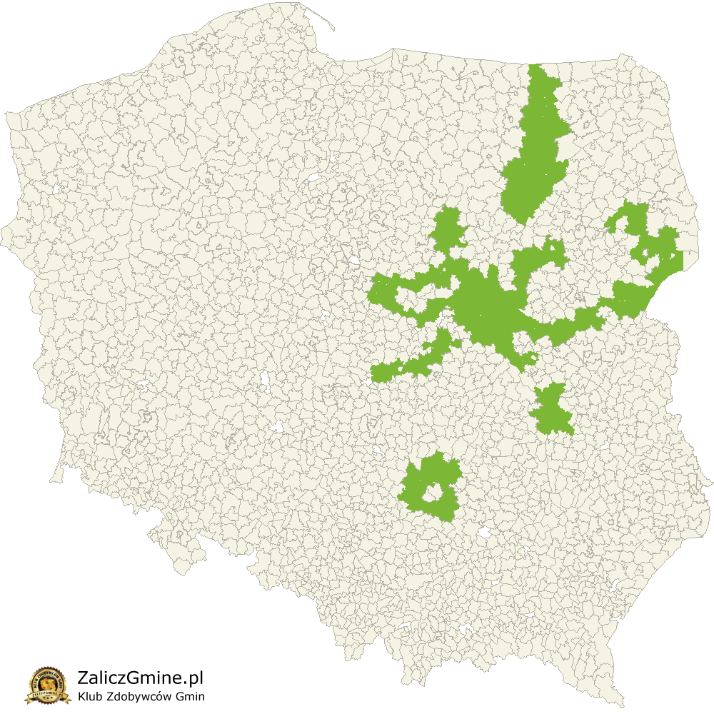 Mapa Zdobytych Gmin
