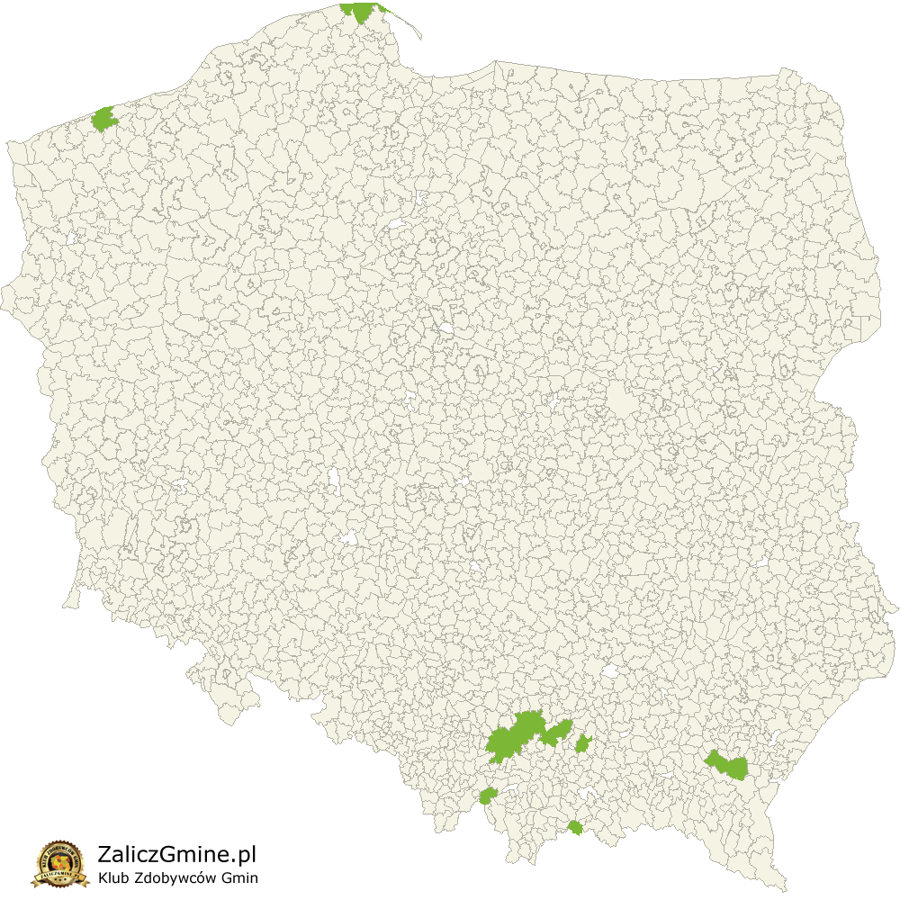 Mapa Zdobytych Gmin