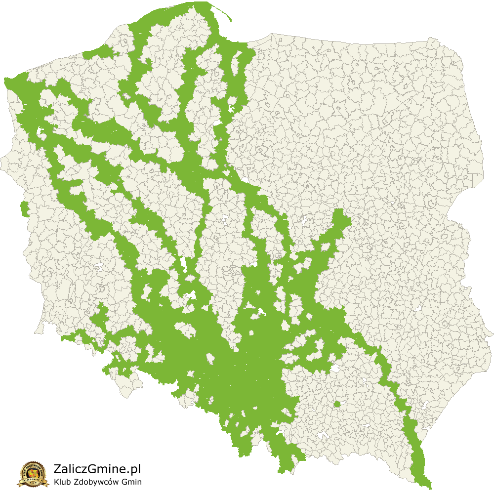 Mapa Zdobytych Gmin