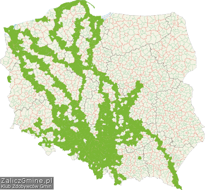 Mapa Zdobytych Gmin
