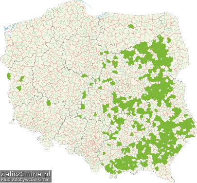 Mapa Zdobytych Gmin