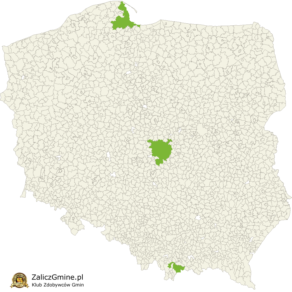 Mapa Zdobytych Gmin