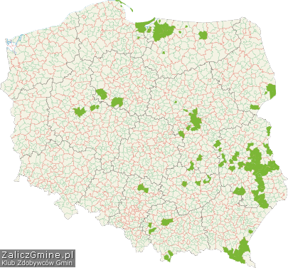 Mapa Zdobytych Gmin