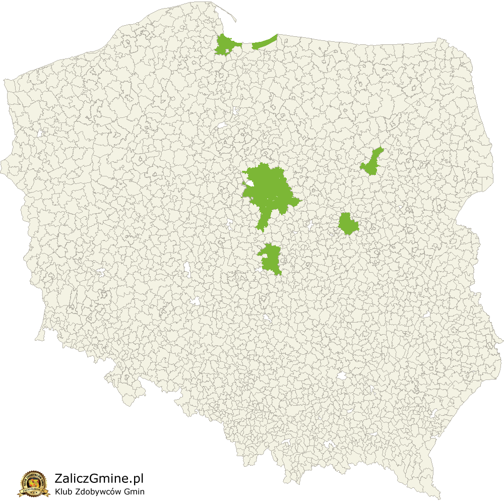 Mapa Zdobytych Gmin
