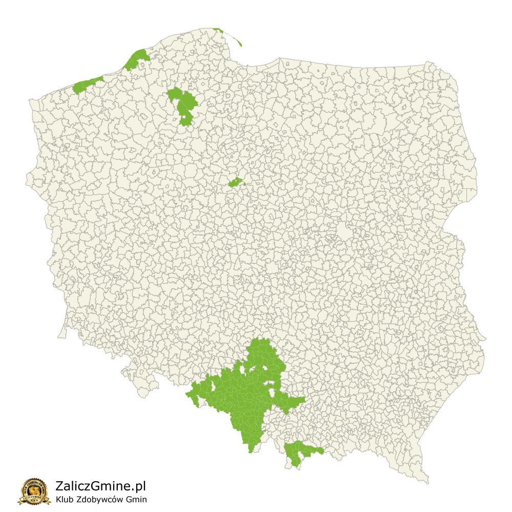 Mapa Zdobytych Gmin