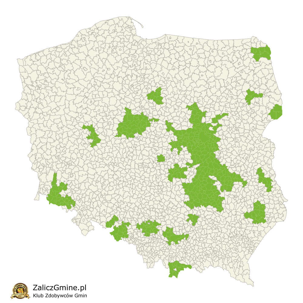 Mapa Zdobytych Gmin