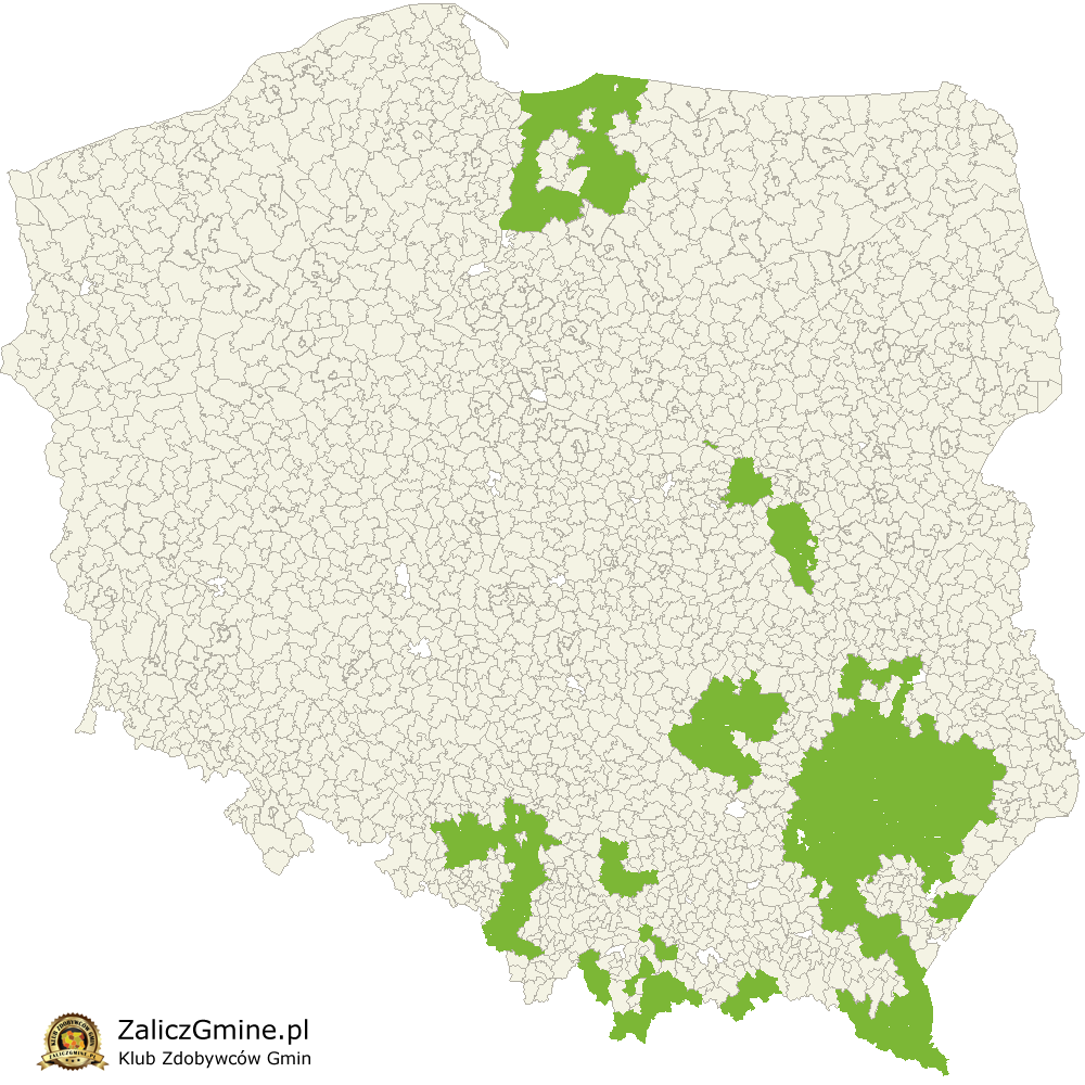 Mapa Zdobytych Gmin