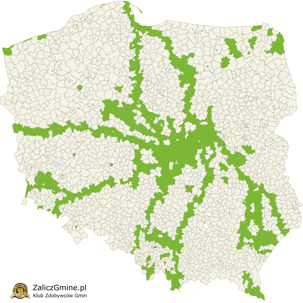 Mapa Zdobytych Gmin