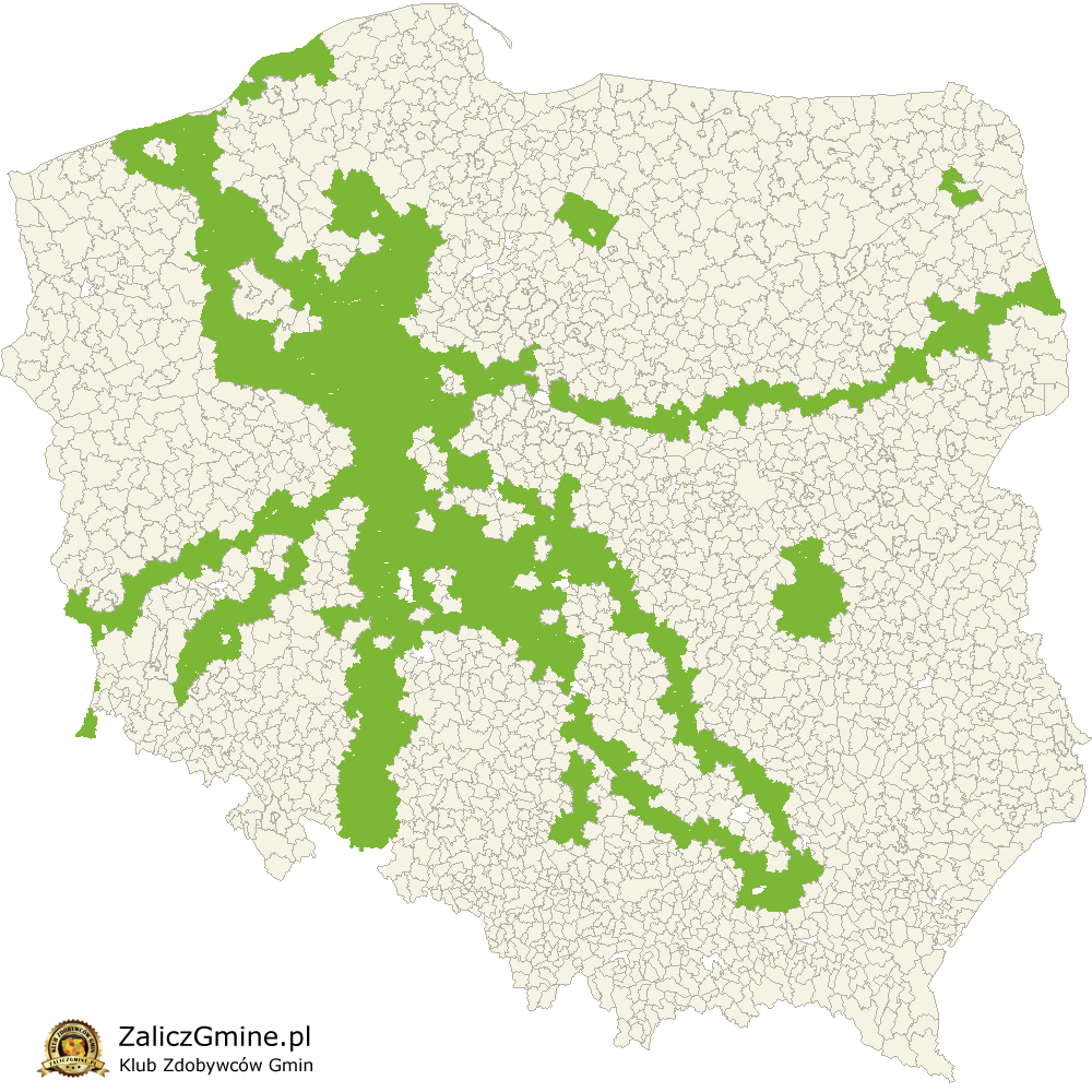 Mapa Zdobytych Gmin