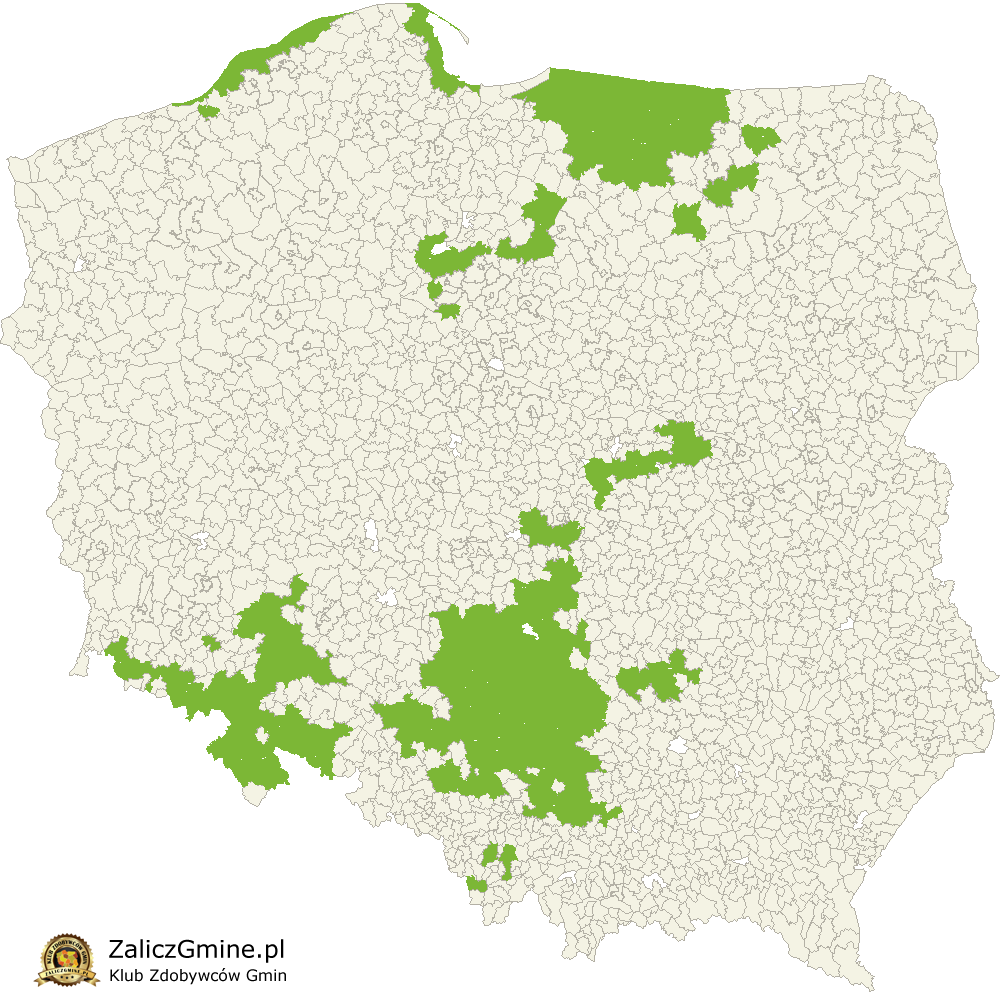 Mapa Zdobytych Gmin