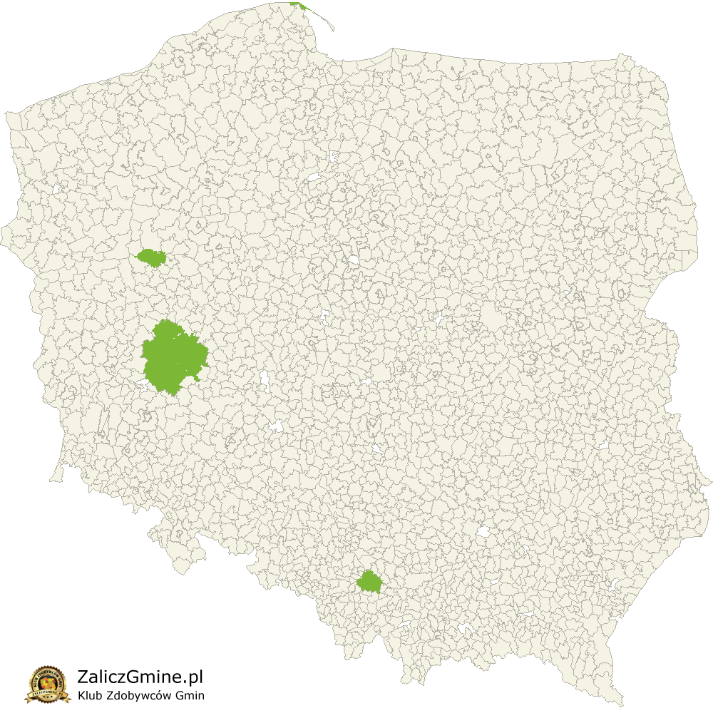 Mapa Zdobytych Gmin