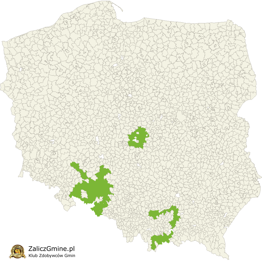 Mapa Zdobytych Gmin