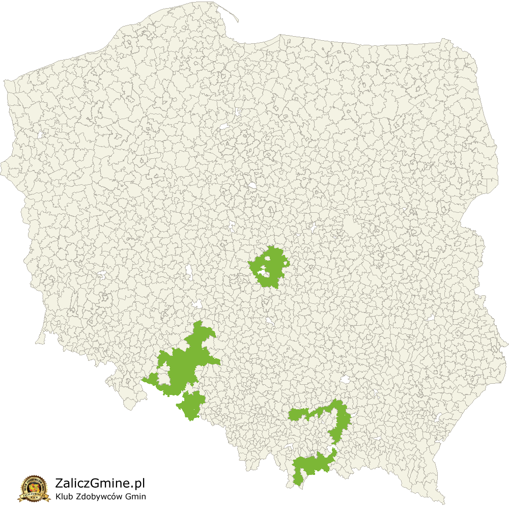Mapa Zdobytych Gmin