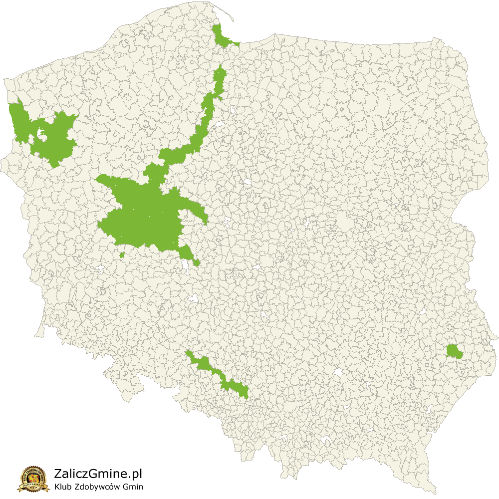 Mapa Zdobytych Gmin