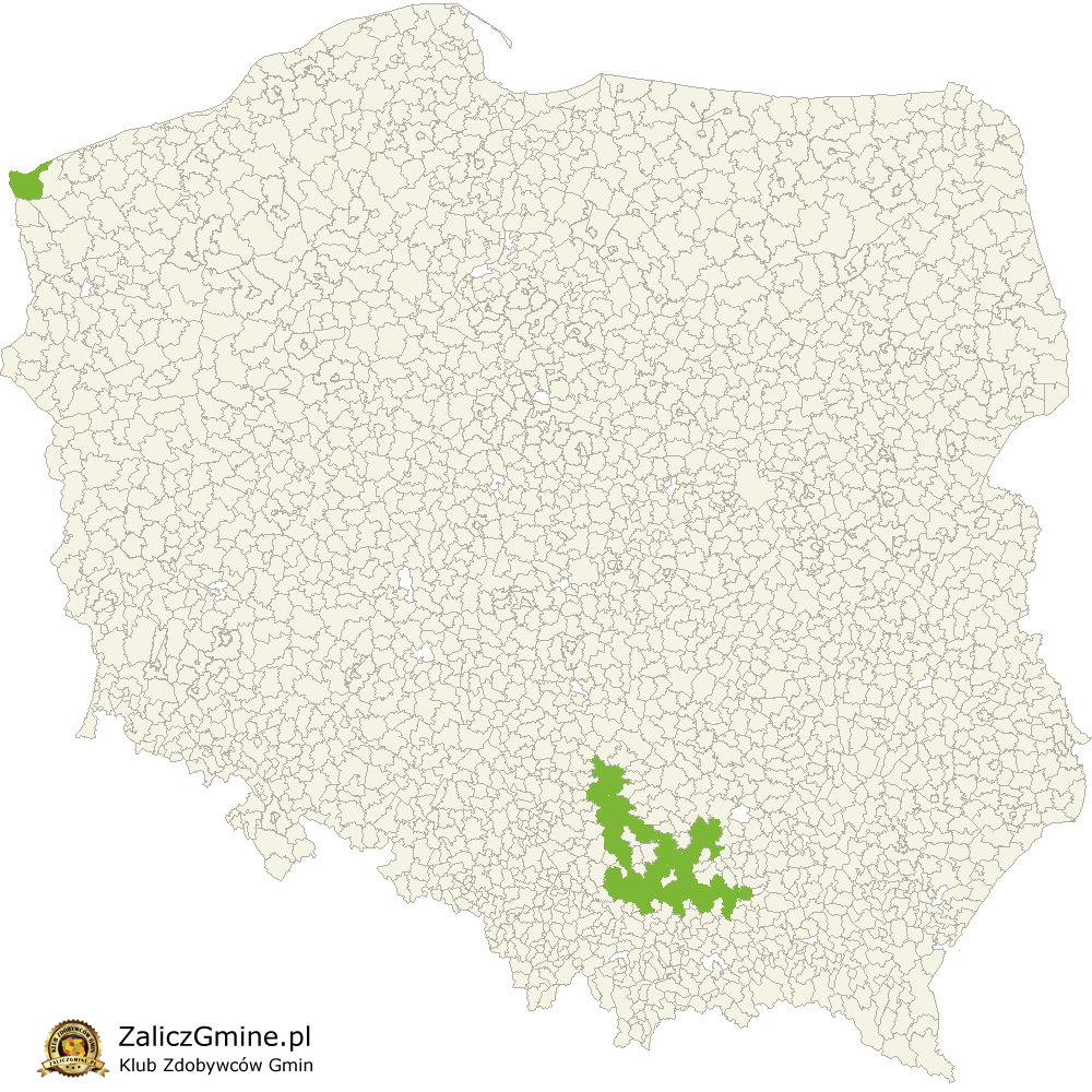 Mapa Zdobytych Gmin